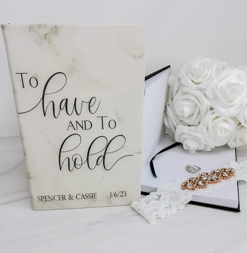 Wedding Vow Books - Leather Vow Booklets - Set of 2 - LLD Gifts by Lauren Lash