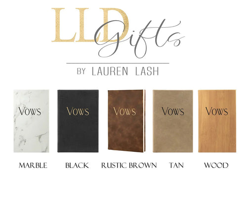 Wedding Vow Books - Leather Vow Booklets - Set of 2 - LLD Gifts by Lauren Lash