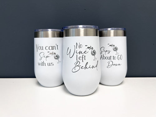 Wine Tumbler 16 oz. Vacuum Insulated Stemless Tumbler w/Lid - LLD Gifts by Lauren Lash