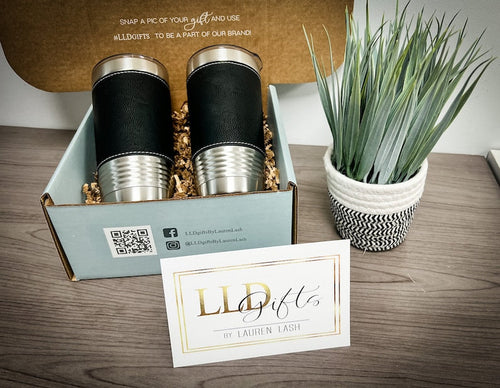 Leather Tumbler - Gift Set