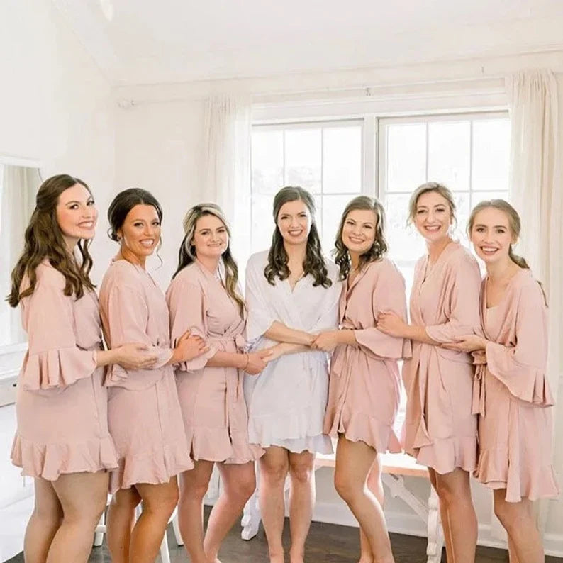 Bridesmaid Robes - Satin & Ruffle