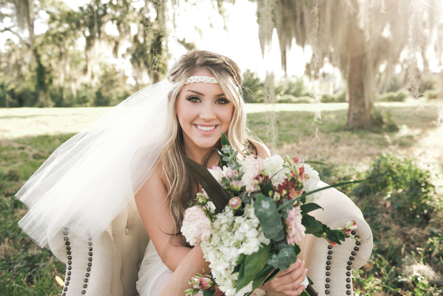 Boho Bachelorette Veil  Headband