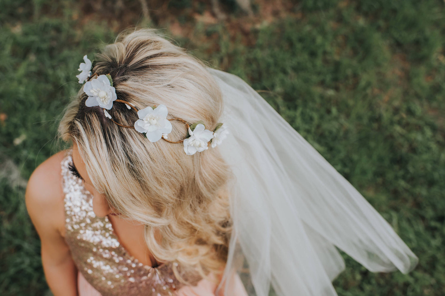 Boho Flower Crown Wedding Wreath Birthday Gift Fairycore Tiara Rustic Headpiece Halo Hair Accessories Woodland Gift Bachelorette Party