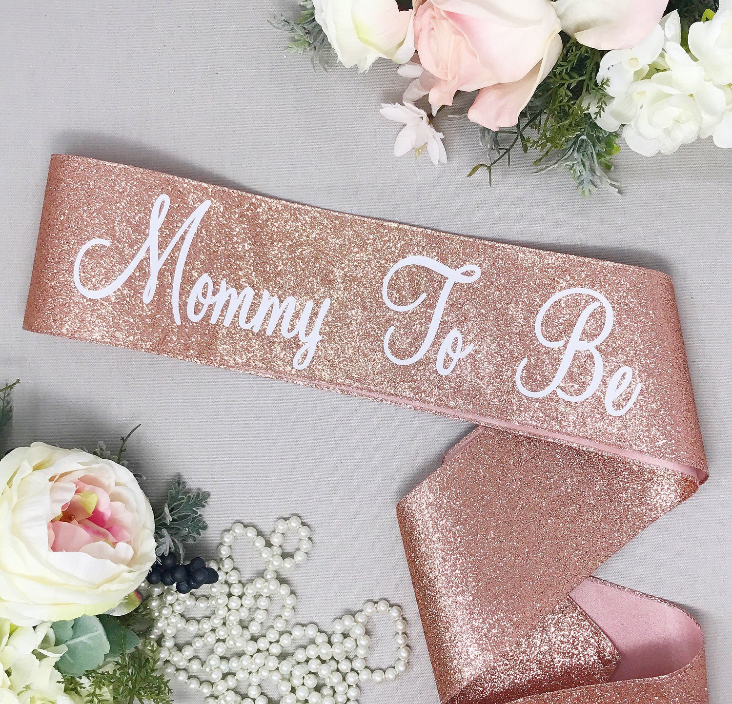 Mommy To Be Sash  Baby Shower  Glitter