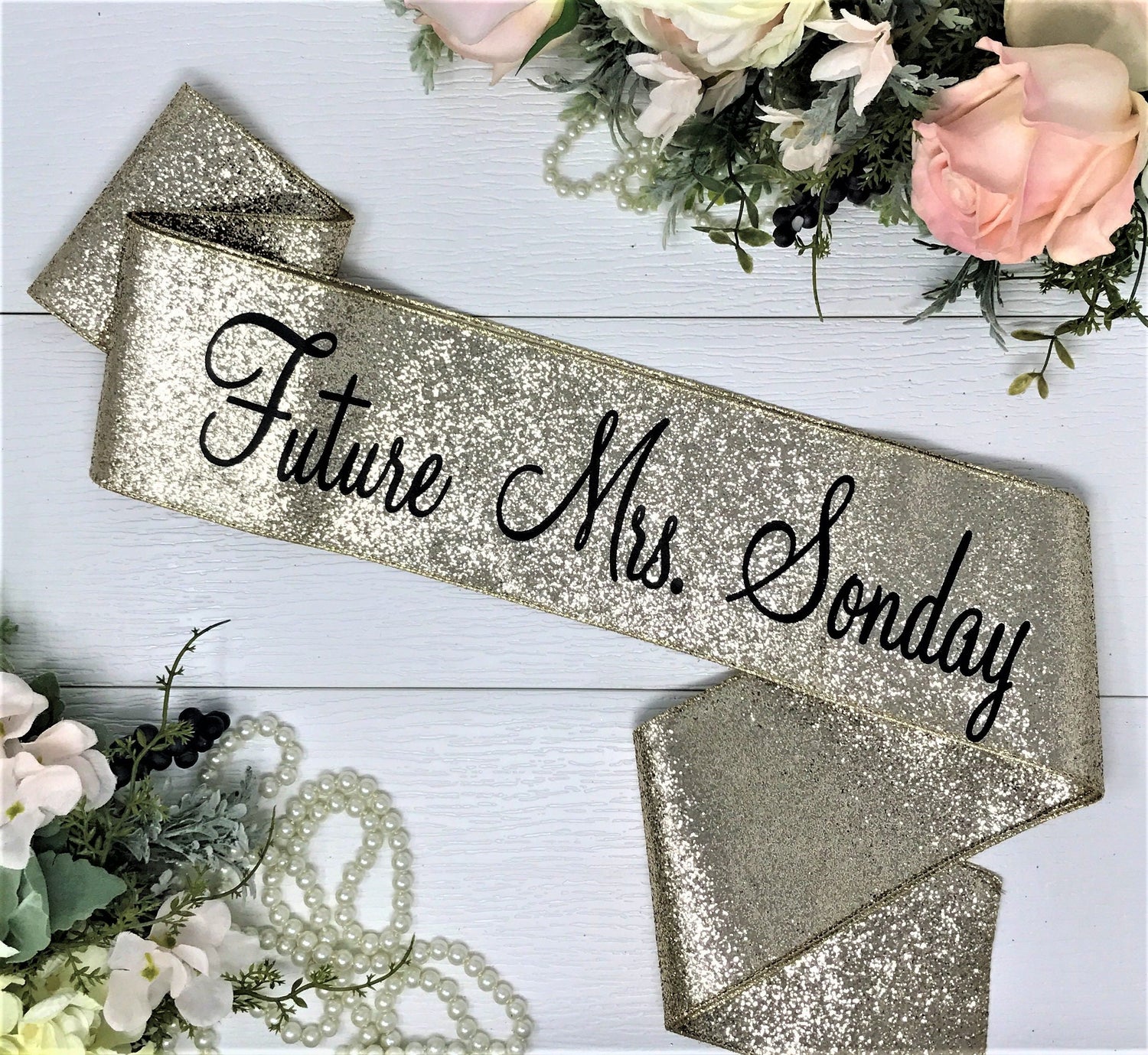 Custom Bachelorette Sash  Glitter