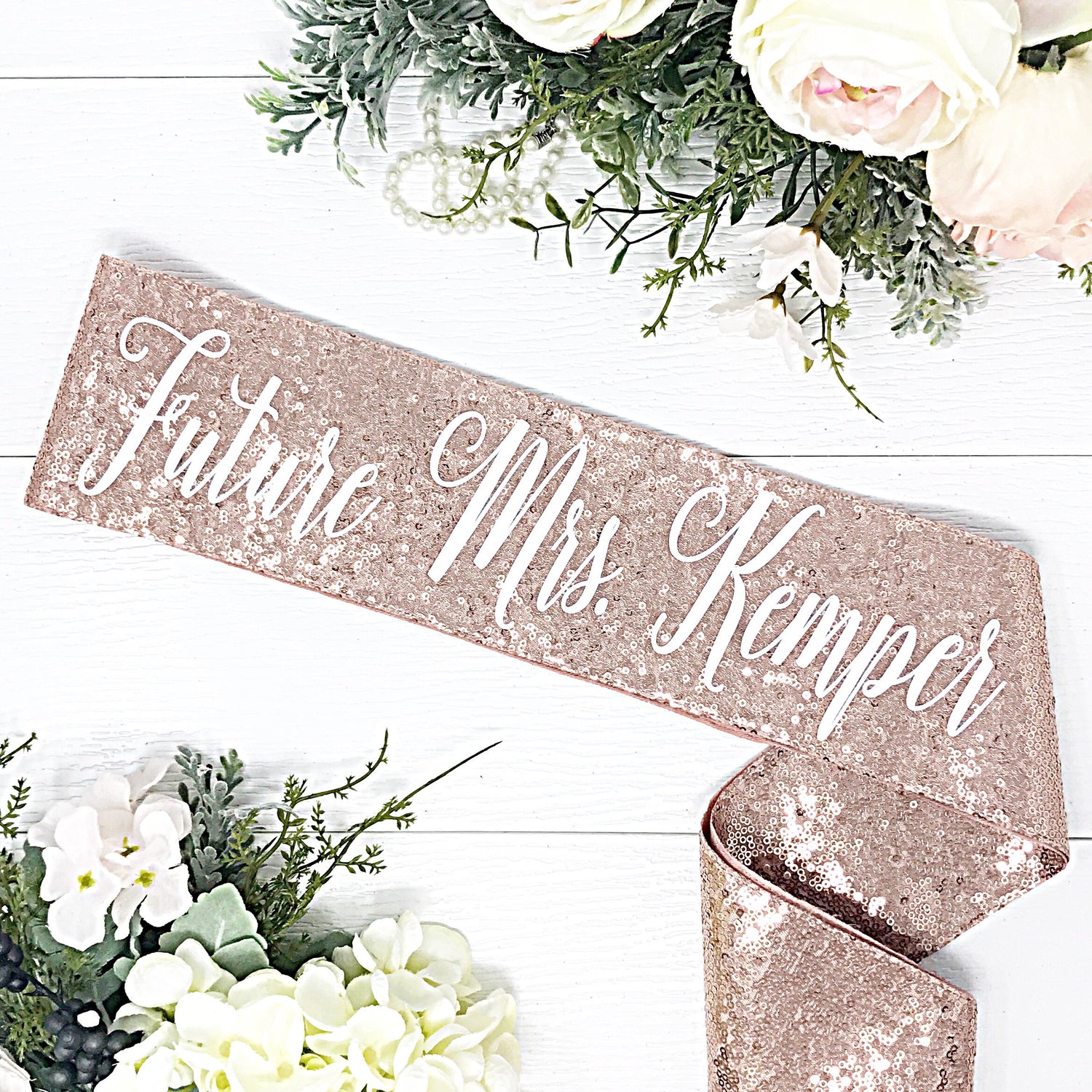 Personalized Bachelorette Sash  Sequin
