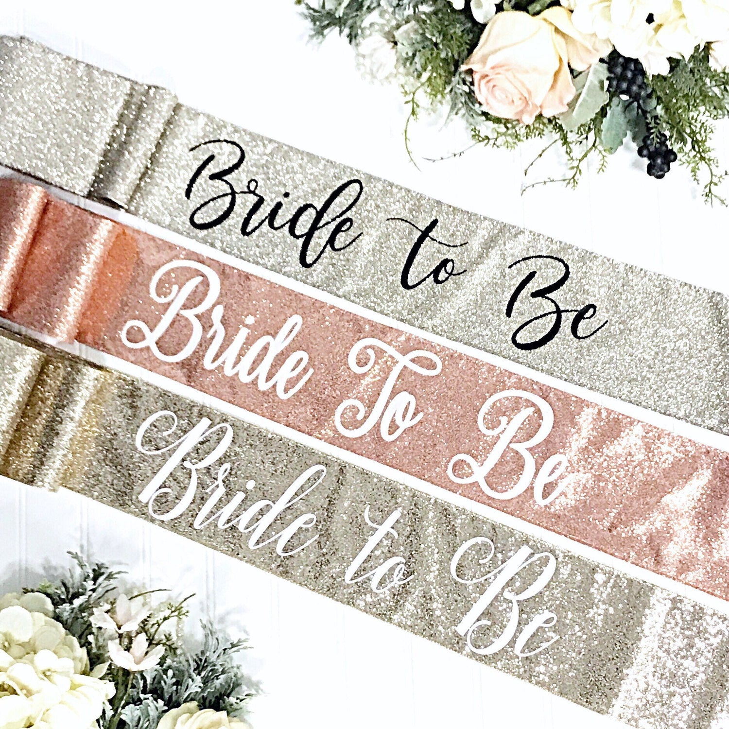 Bride to Be  Bachelorette Sash  Glitter