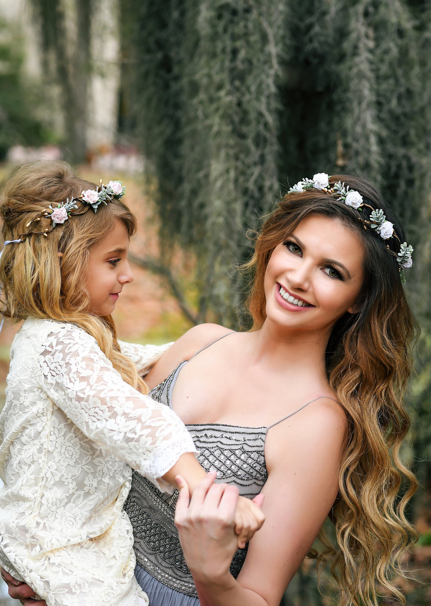 Bridesmaid Flower Crown Wedding Halo Birthday Gift Boho Tiara Gift for Her Rustic Fairycore Woodland Hair Accessories Wreath