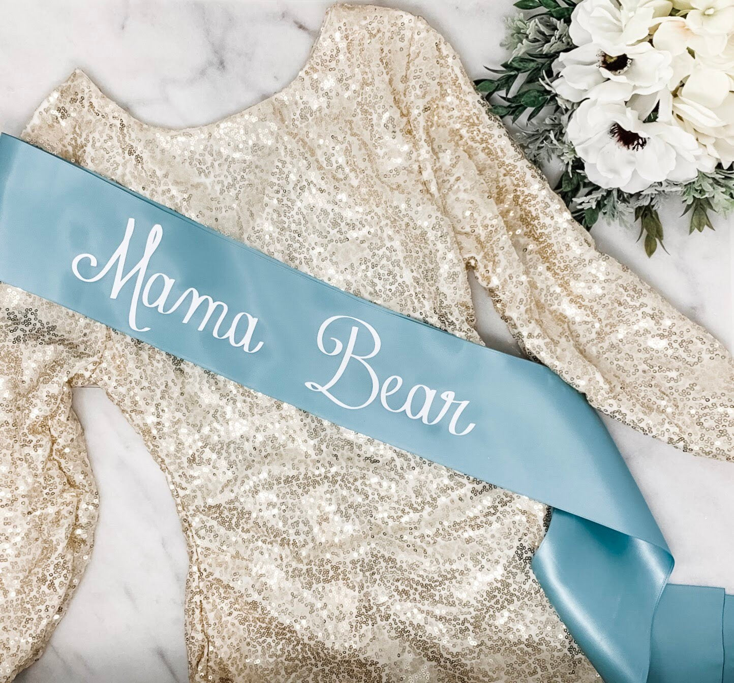 Baby Shower Sash  Mama & Papa Bear  Satin