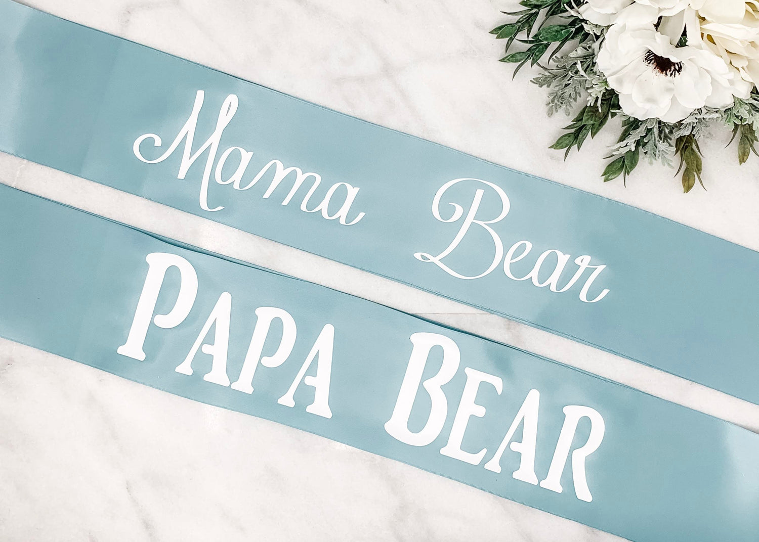 Baby Shower Sash  Mama & Papa Bear  Satin