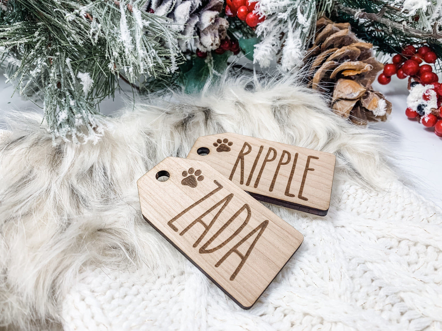 Christmas Stocking Tags - Stocking Name Tag - Personalized Stocking Tag - Wooden Christmas Tags - Personalized Tag - Wood Gift Tags