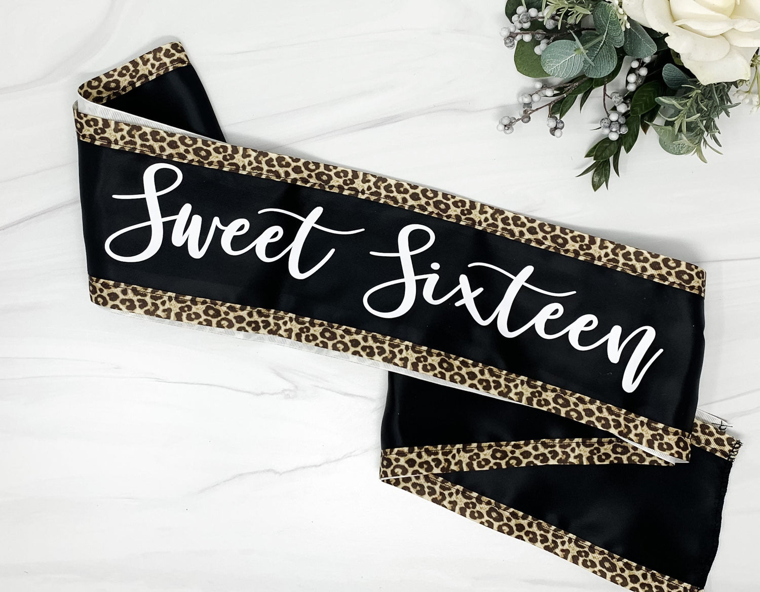 Custom Birthday Sash  Leopard