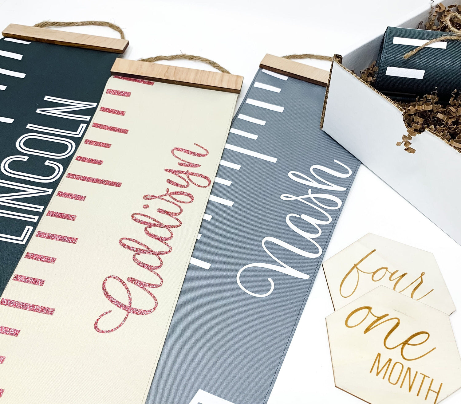 Personalized Growth Chart  Fabric Measuring Chart  New Baby Gift