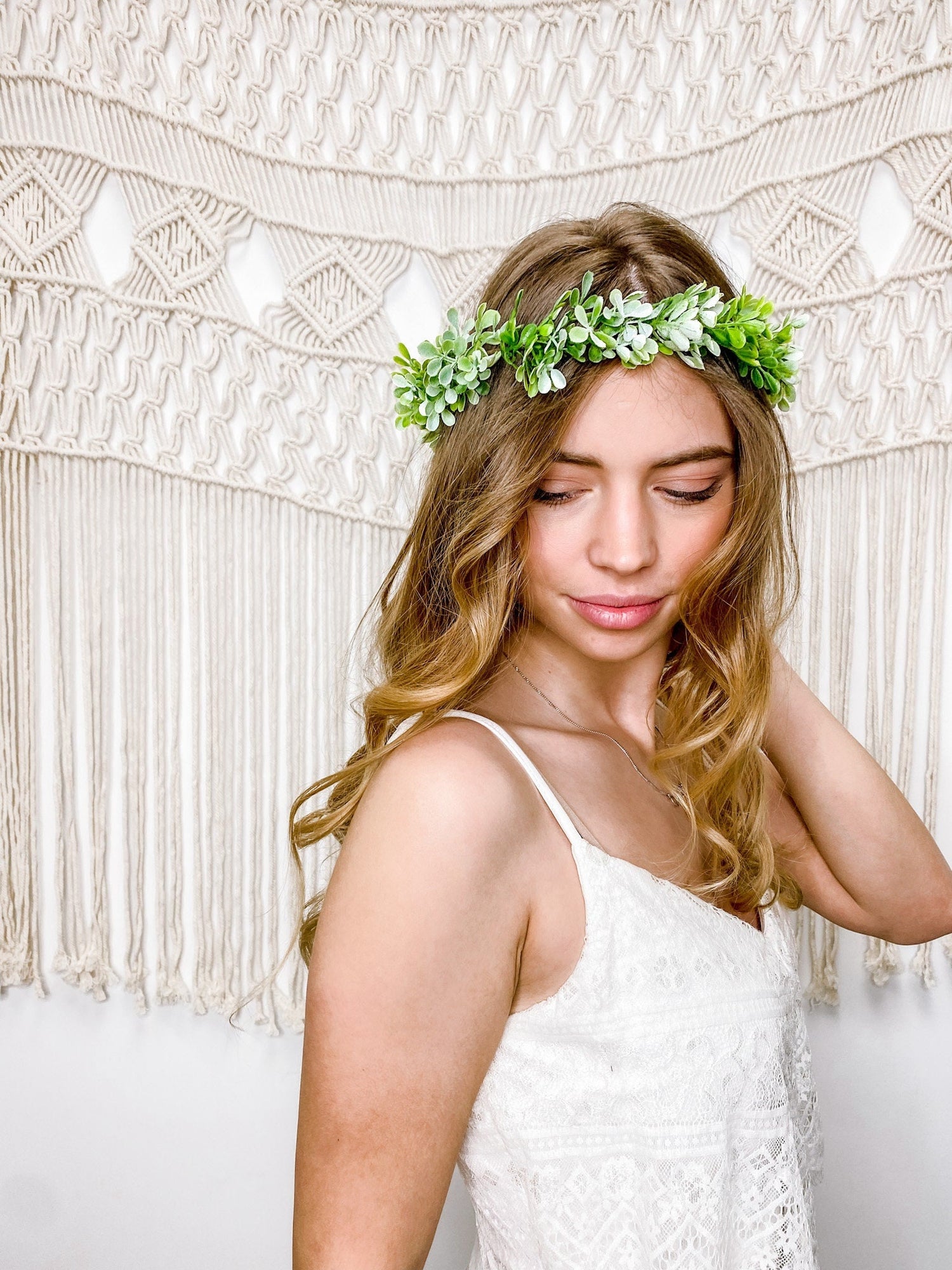 Handmade Flower Crown Wedding Gift Birthday Gift Boho Tiara Bridesmaid Halo Fairycore Woodland Rustic Hair Accessories Wreath