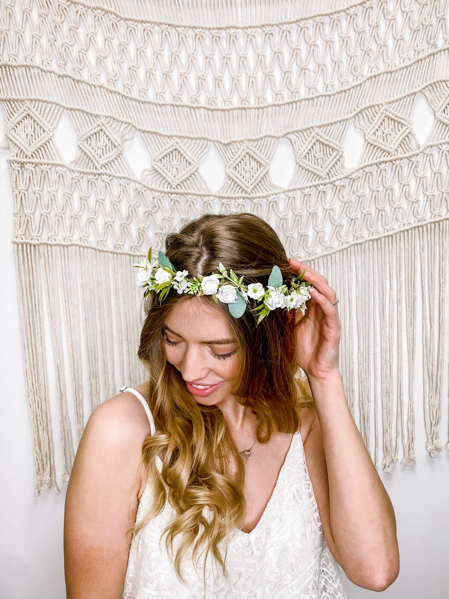 Birthday Gift Flower Crown Wedding Wreath Gift for Her Boho Tiara Bridesmaid Halo Rustic Fairycore Floral Headpiece Hair Accessories