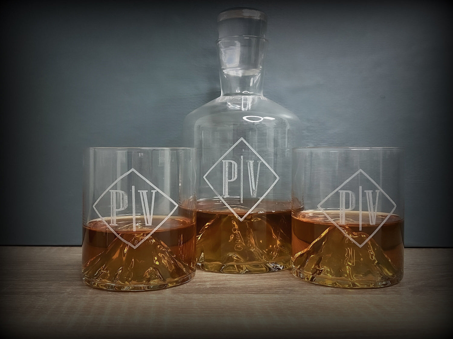 Custom Whiskey Decanter  Mountains
