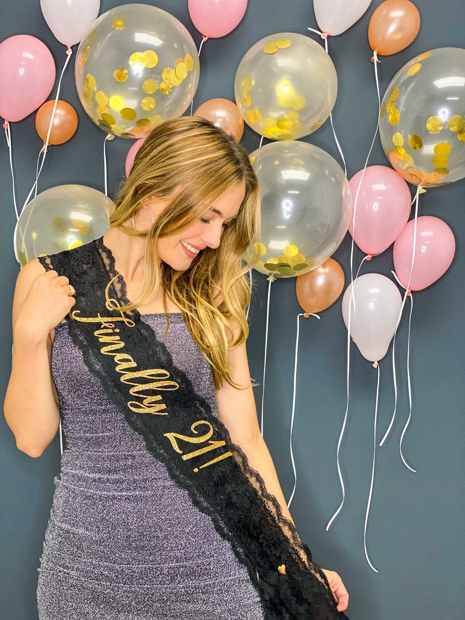 Birthday Sash  Finally 21  Lace