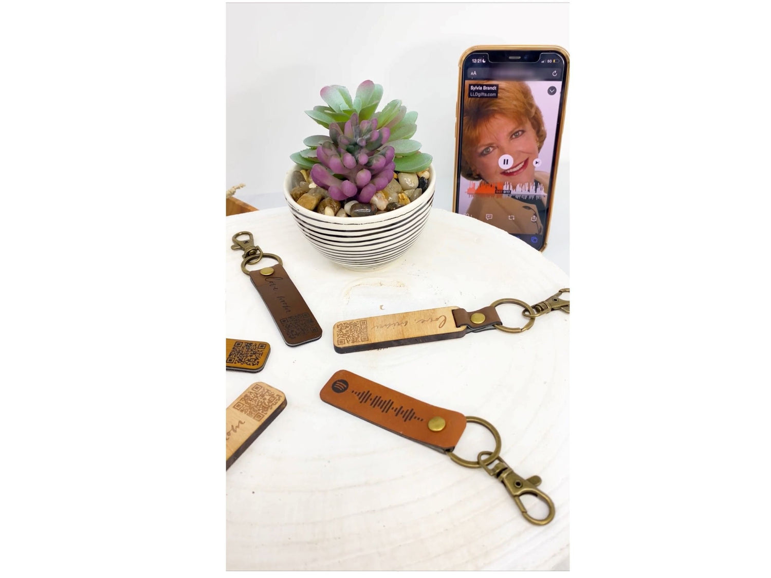 Keepsake Voicemail Keychain  QR Code