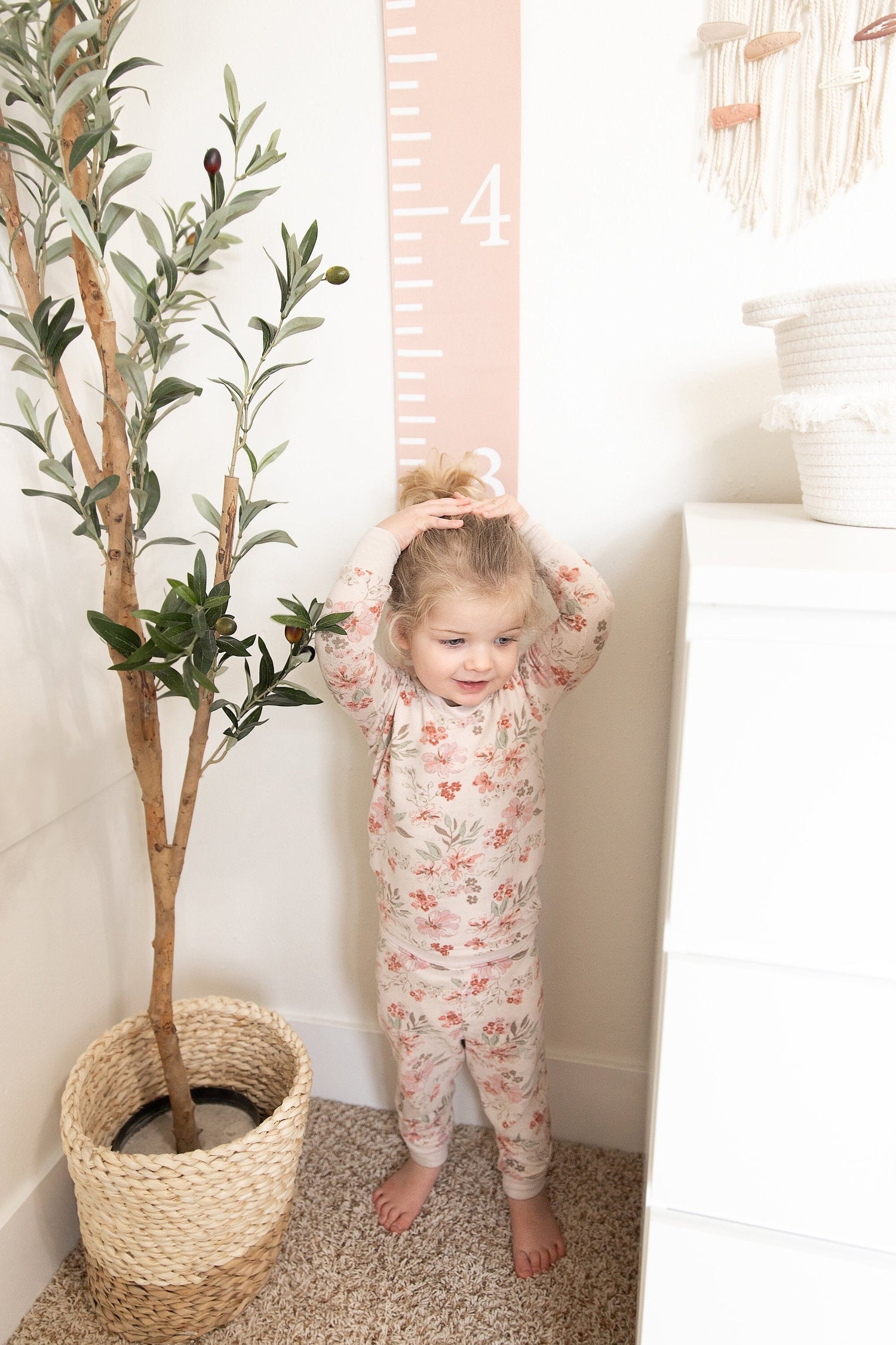 Personalized Growth Chart for Kids Fabric Height Chart Baby Nursery Decor Wall Art Gift for Her Baby Shower Gift