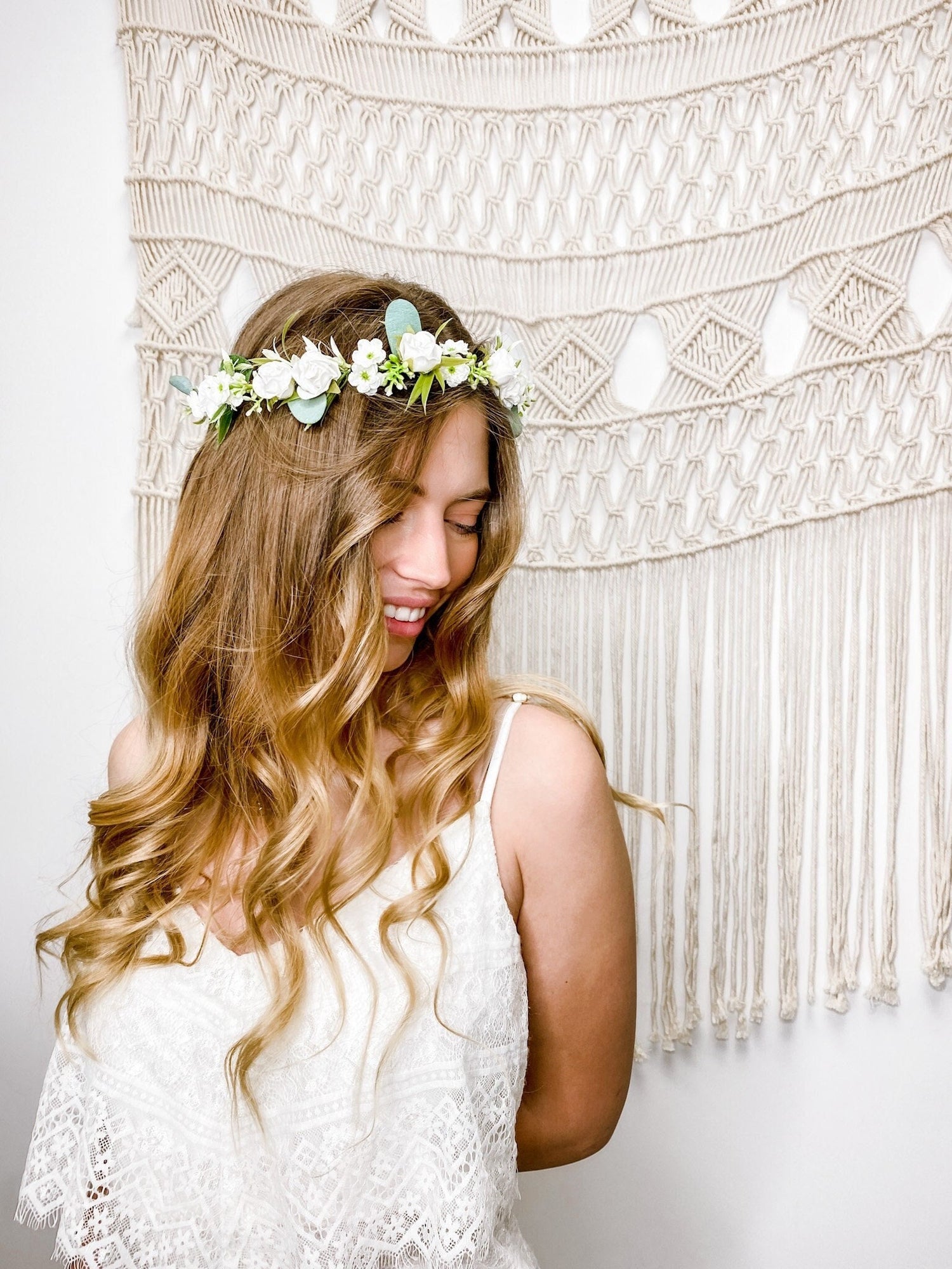 Birthday Gift Flower Crown Wedding Wreath Gift for Her Boho Tiara Bridesmaid Halo Rustic Fairycore Floral Headpiece Hair Accessories