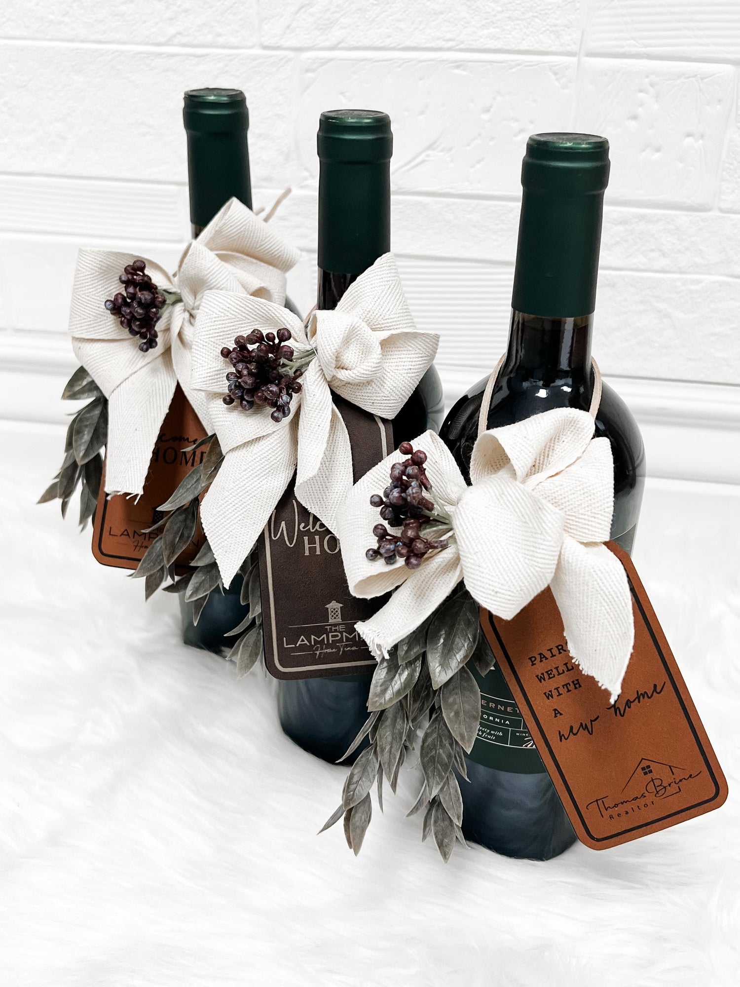 Engraved Leather Wine Tag for New Homeowners  Ideal Housewarming Gift