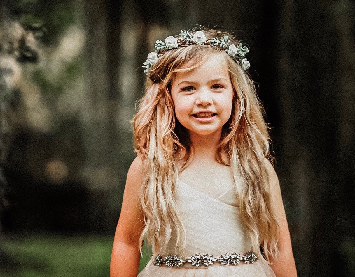 Bridesmaid Flower Crown Wedding Halo Birthday Gift Boho Tiara Gift for Her Rustic Fairycore Woodland Hair Accessories Wreath