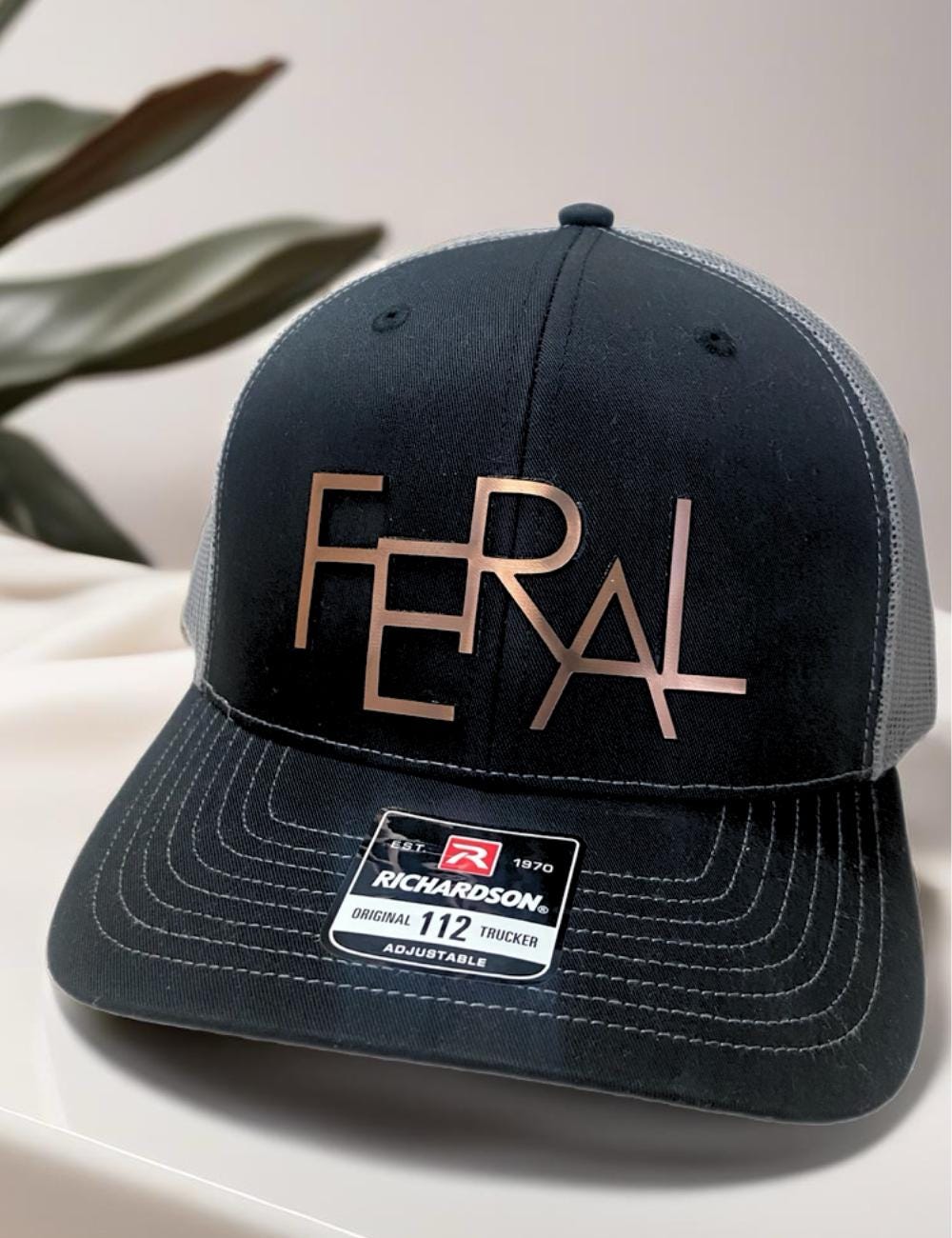 Personalized Gift, Custom Hat for Mom or Dad, Trucker Hat with Metallic or Wood Patch, Baby Shower, Birthday, New Mom or Dad Gift