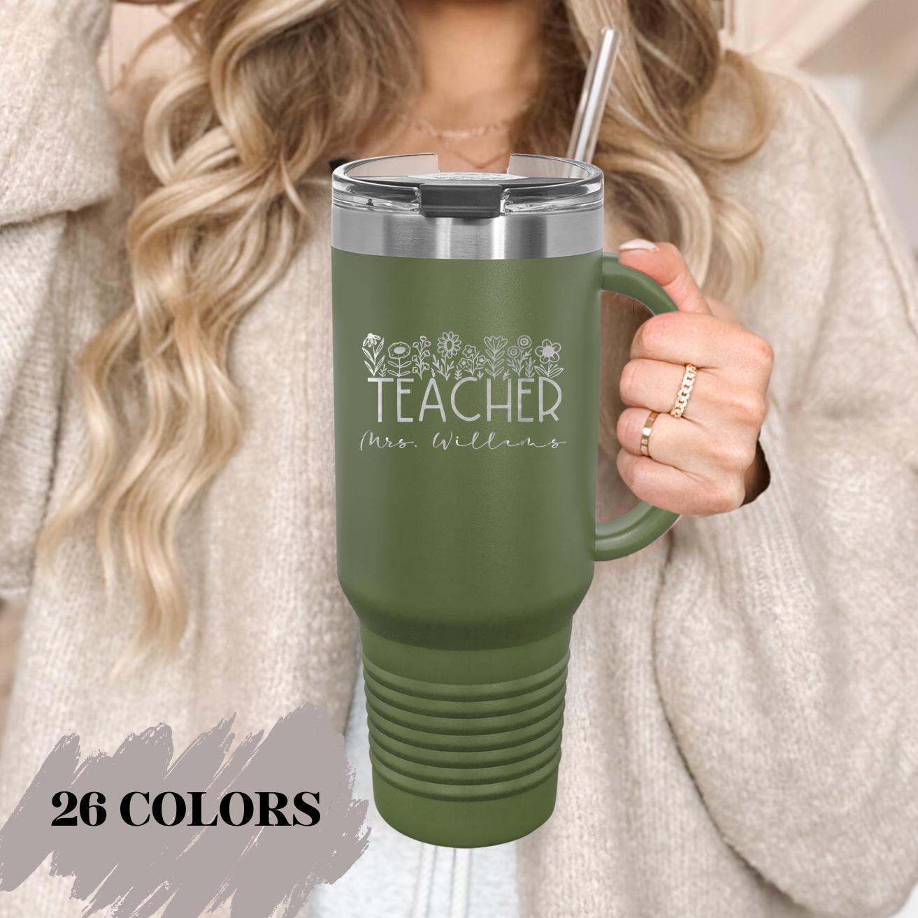 Personalized Teacher Tumbler Stainless Steel Drinkware Custom School Present Appreciation Gift Engraved Bottle Teaching Gift Classroom Cup