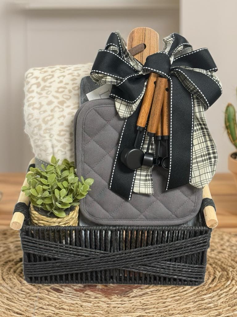 Charcuterie Gift Basket cozy blanket housewarming set marble board kitchen gift new home decor client present