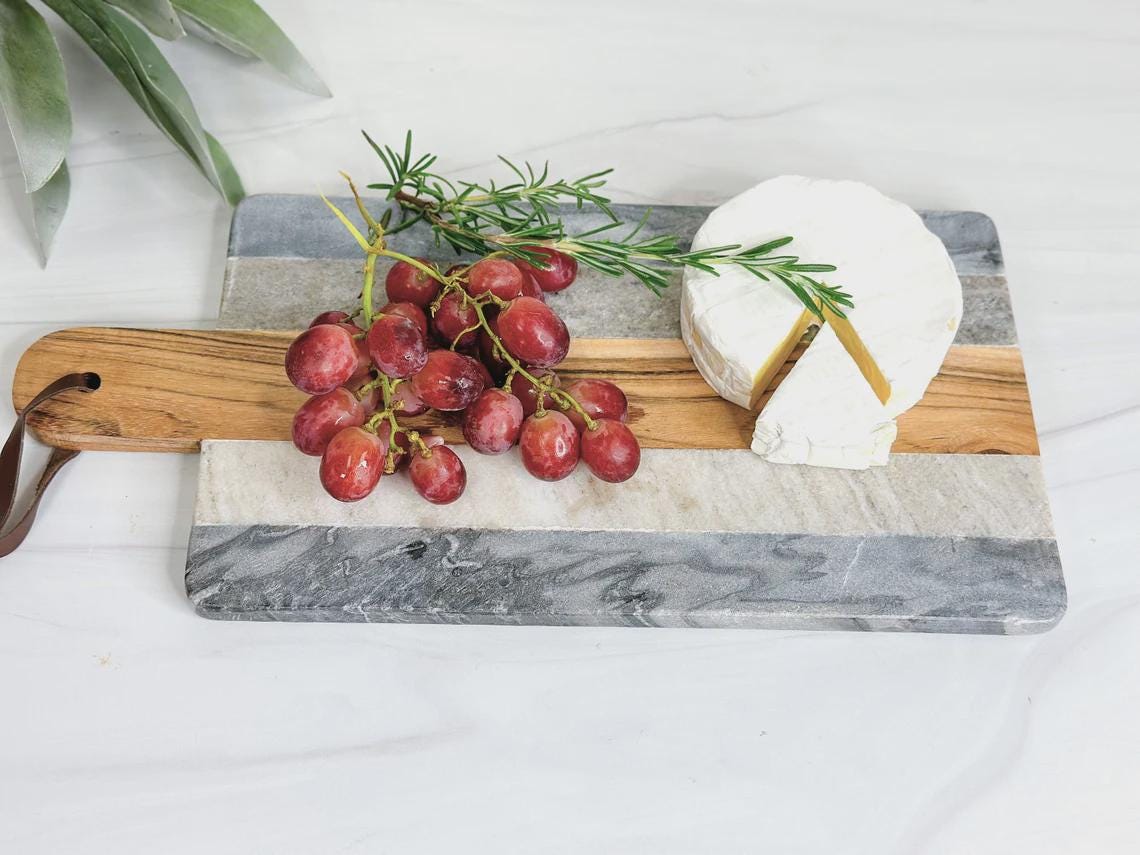 Charcuterie Gift Basket cozy blanket housewarming set marble board kitchen gift new home decor client present