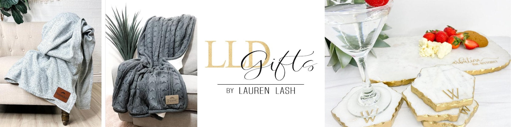 LLD Gifts by Lauren Lash, personalized blankets and marble boards