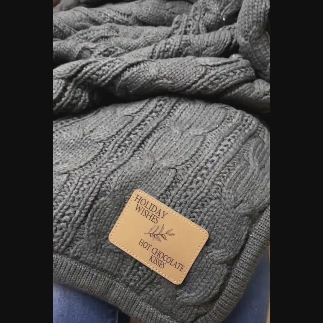 Personalized Cable Knit Blanket Personalized Gift Birthday Gift Gift for Her