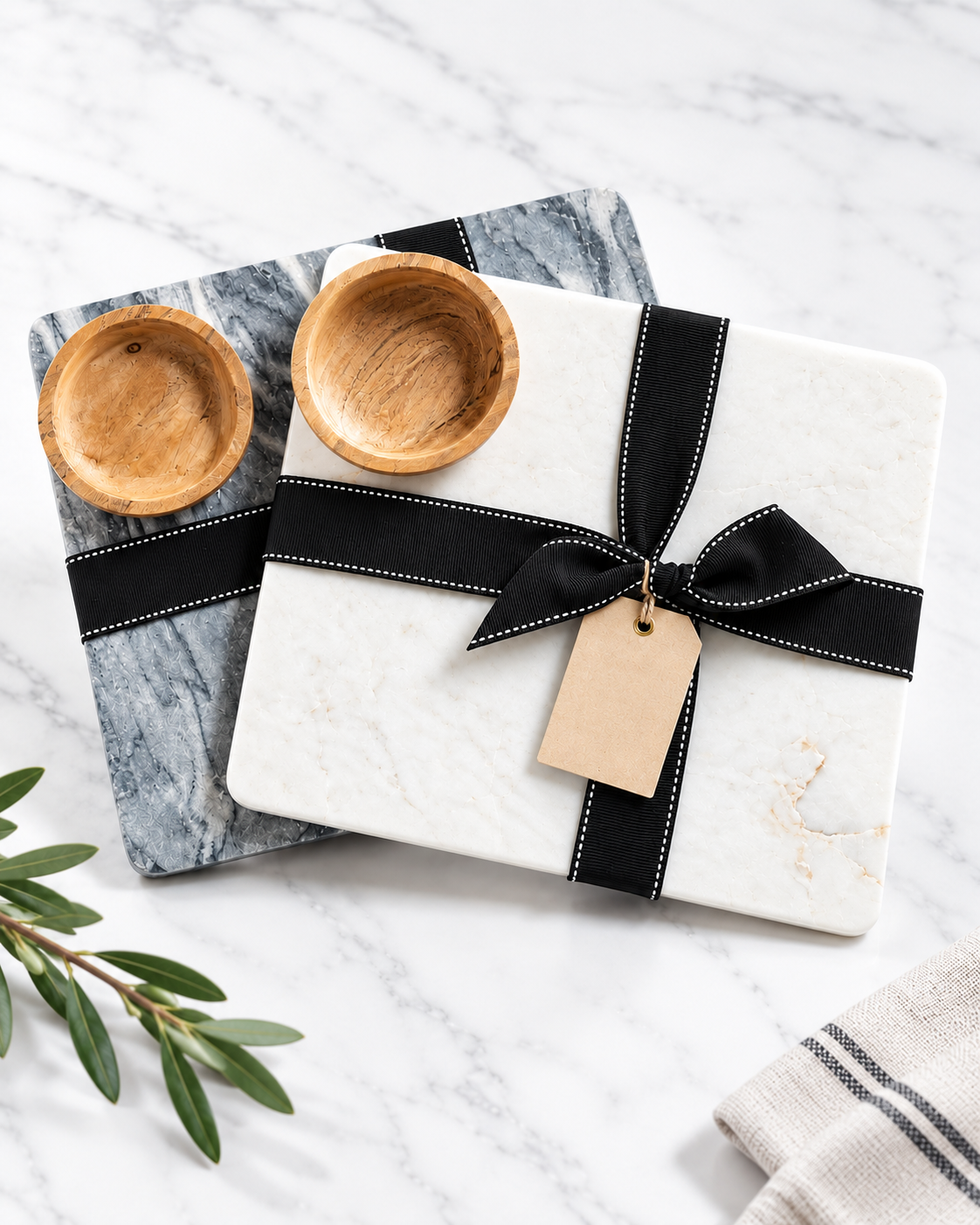 Marble Entertaining Set personalized realtor closing gift