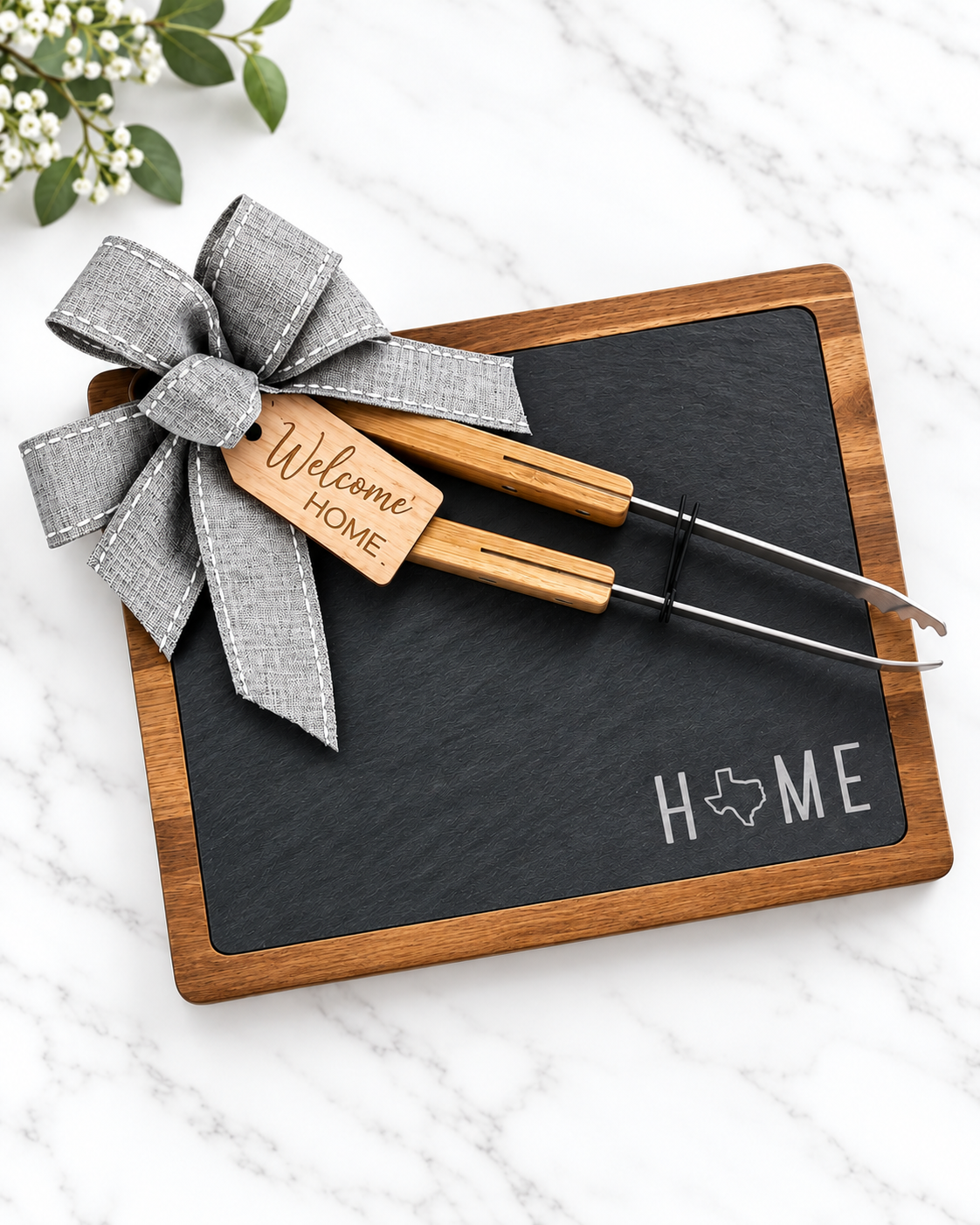 Welcome Home Slate Set personalized realtor closing gift