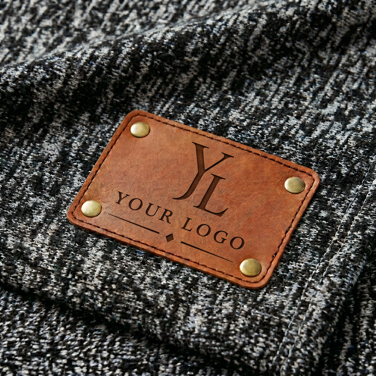 Corporate Client Gift – Custom Branded Sweater Fleece Blanket with Engraved Leather Patch – Bulk Corporate Gifts for Clients or Company Thank You Gift