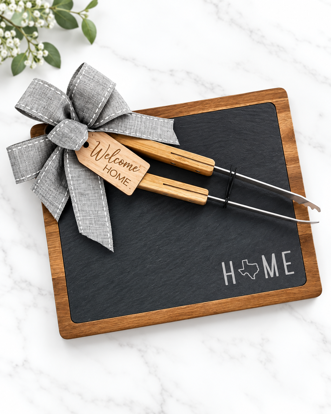 Welcome Home Slate Set personalized realtor closing gift